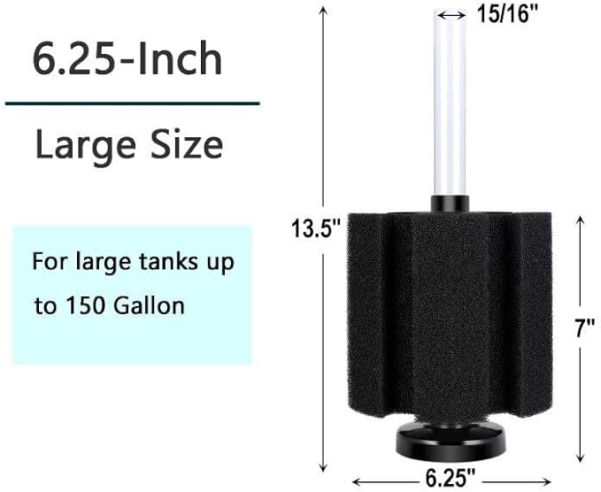 AQUANEAT Aquarium X Large Bio Sponge Filter Breeding Fry Fish Tank (X Large up to 150Gal)