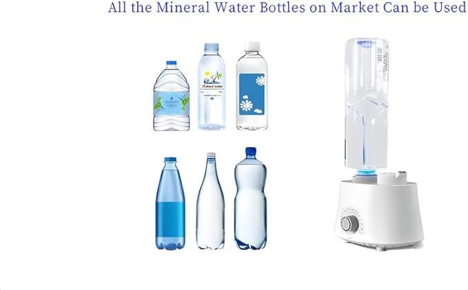 VKX Humidifier, Water Bottle Humidifier, Travel Humidifier, Adjustable Mist Output, No Leak, Automatic Shut Off, Suitable for Bedroom, Office and Hotel. (white)