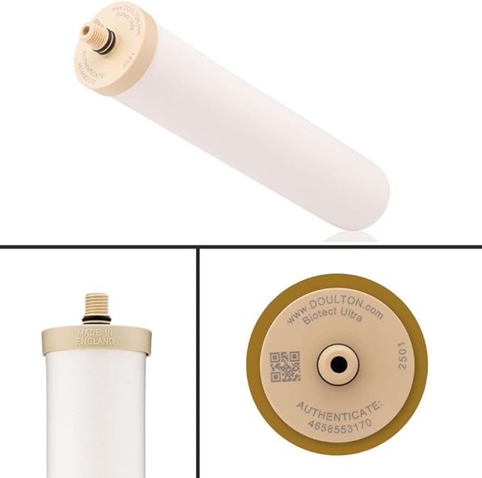 Doulton ¦ W9123050 ¦ 10" Biotect Ultra ¦ Authentic Drinking Water Ceramic Replacement Candle Element Filter ¦ 2504 ¦ White ¦ NSF Certified ¦ M12 Thread ¦
