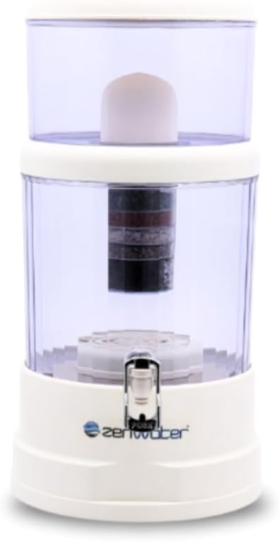 6-Gallon Countertop Gravity Water Filter System - Portable Alkaline Filtration System - Enjoy Clean and Mineral-Rich Hydration at Home, Office, or Travel