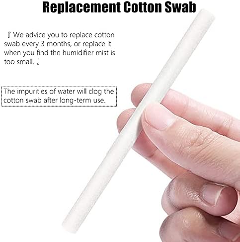 60Pcs Cotton Swab Filters Refill Sticks Replacement Wicks for Portable Personal USB Powered Humidifiers Maker