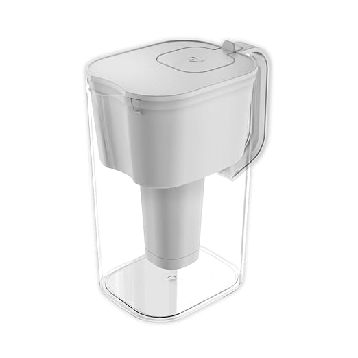 HOMEWATER 10-Cup Pitcher Filter (White) – BPA-Free, High-Capacity 2.4L Pitcher with Fast-Flow Carbon Filter, Wide Mouth for Easy Pouring, Removable Filter Replacement, Locking Lid, and Dishwasher-Safe