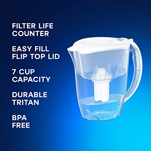 AQUAPHOR Water Filter Pitcher Ideal 7 Cup with 1 x B15 Filter - White