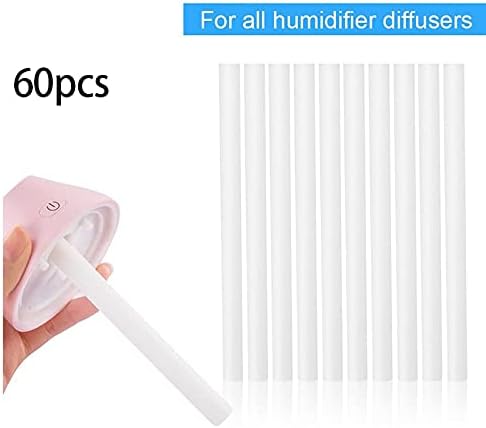 60Pcs Cotton Swab Filters Refill Sticks Replacement Wicks for Portable Personal USB Powered Humidifiers Maker