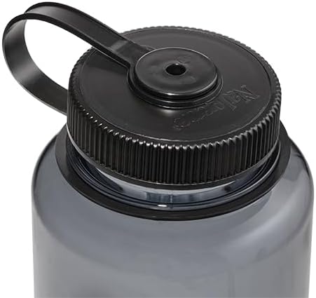 Nalgene Tritan Water Bottle 32 OZ Wide Mouth | BPA-Free | For Camping | Leak-Proof | Gray w/ Black Lid | Pack of 6