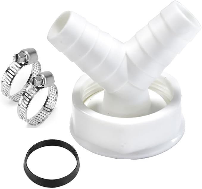 1-1/2 Inch Dishwasher Drain Hose Adapter Y Piece with Clips Kit, Pipe Connector Kit, Pipe Clips, Sink Adapter for Washing Machine