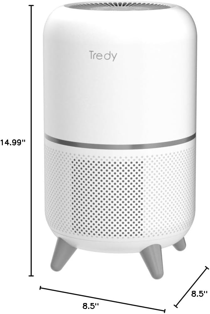 Tredy HEPA Air Purifier for Home 200 Sq.ft Large Room with Air Quality Sensor, Filters The Air, Removes Allergies/Molds/Dust/Smoke/Odor/Pollen/Pets Dander and Other Particles