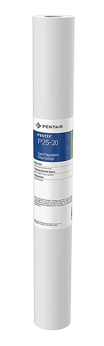 Pentair Pentek P25-20 Sediment Water Filter, 20-Inch, Whole House Spun-Bonded Polypropylene Replacement Cartridge, 20" x 2.5", 25 Micron, White, 1 Count (Pack of 1)