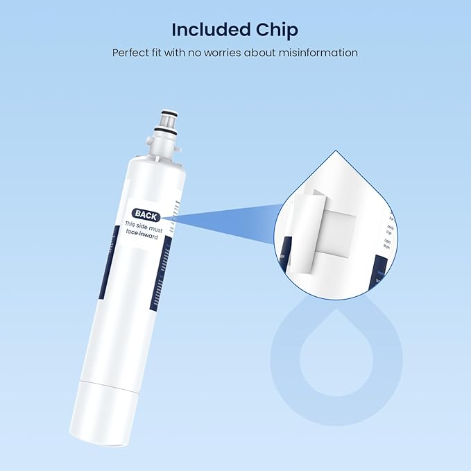 GLACIER FRESH Replacement for RPWFE, RPWF (Built-in CHIP) Refrigerator Water Filter, Compatible with GFE28GYNFS, GFE28GELDS, PFE28KELDS, PFE28KYNFS, GFD28GELDS, PWE23KELDS, PWE23KMKES, 1 Pack
