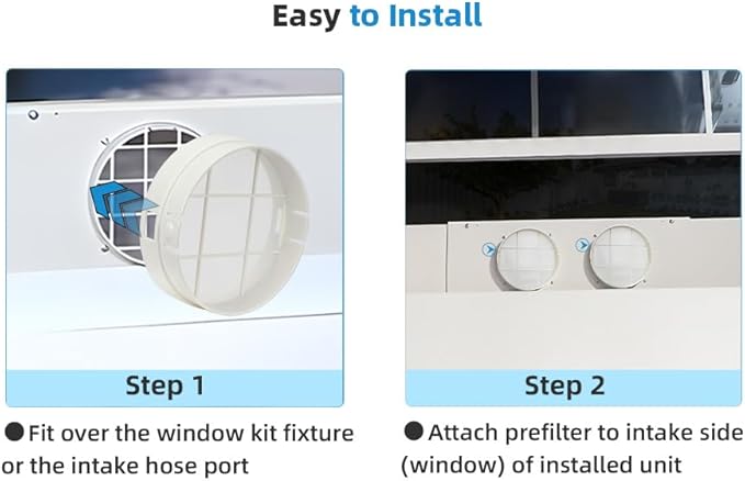 Washable Hose Pre-Filter for Portable Air Conditioner, 5’’ Diamiter 1 Pack White