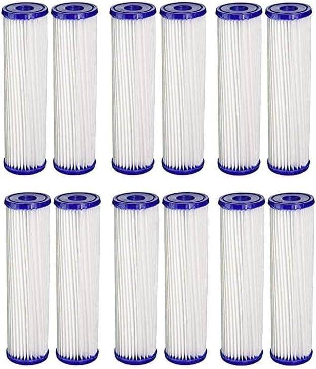 CFS – 12 Pack Pleated Sediment Water Filter Cartridges Compatible with Pentek S1 Models – Remove Bad Taste and Odor – Whole House Replacement Filter Cartridge – 20 Micron – 10" x 2.5"