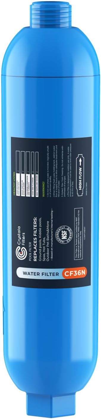 Crystala Garden Hose End Pre-Filter for Swimming Pool, Hot Tubs, Spa, Inflatable Pool, Ponds, Greatly Reduces Bad Taste, Odors, Chlorin and Sediment, up to 8,000 Gallons, 1 Pack