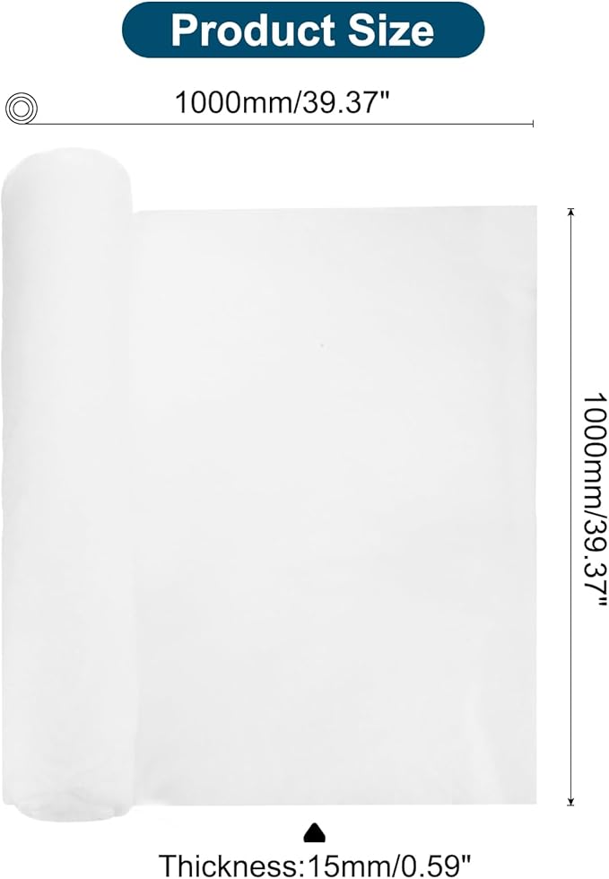 PATIKIL 39" x 39" x 0.6" Air Conditioner Filter Replacement, 2Pcs Washable Reusable Cut to Fit Foam Filter Air Filter for RV AC Vent Window Purifiers Computer, White