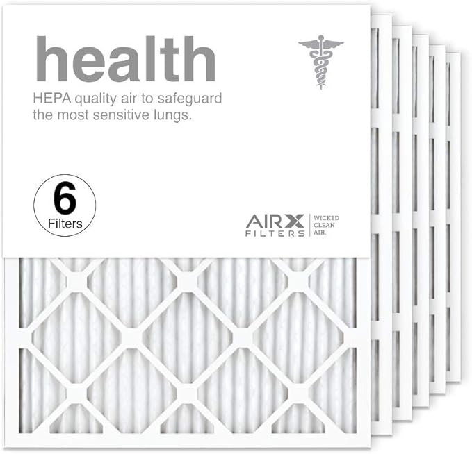 AIRX WICKED CLEAN AIR. 20x24x1 Air Filter MERV 13 Pleated HVAC AC Furnace Air Filter, Health 6-Pack, Made in the USA