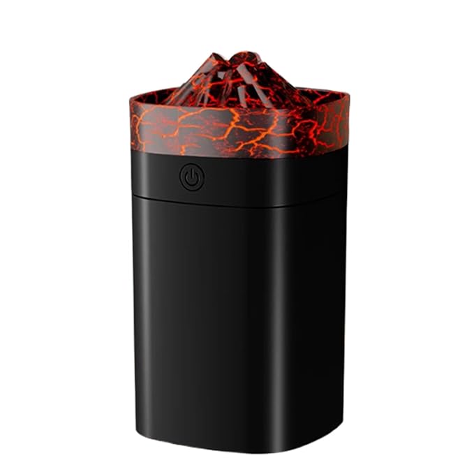 FULLBELL Cool Mist Humidifier, 400ML, 10-20 Hours Runtime, 7 Color Lights, 2 Modes, 24db Quiet, Black (Black-400ML)