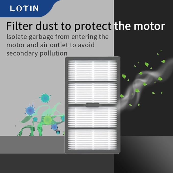 LOTIN Replacement Parts Kit Compatible with Roomba s9(9150),s9+(9550), Series Vacuum Cleaner.Pack of 2 Set of Multi-Surface Rubber Brushes,8 Side Brushes,8 Filters,10 Dust Bags,2 Tools …