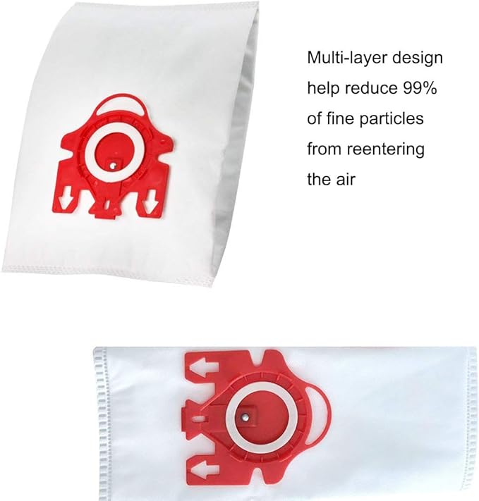 Airclean 3D Efficiency Dust Bags,12pcs FJM Vacuum Bags Replacement Compatible with Complete C1 C2 Vacuum Cleaner with 2 Set Filters