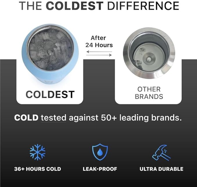 Coldest Insulated Water Bottle with Straw Lid - Stainless Steel Metal Insulated Bottle for Men & Women (Terraform Green, 21 oz)