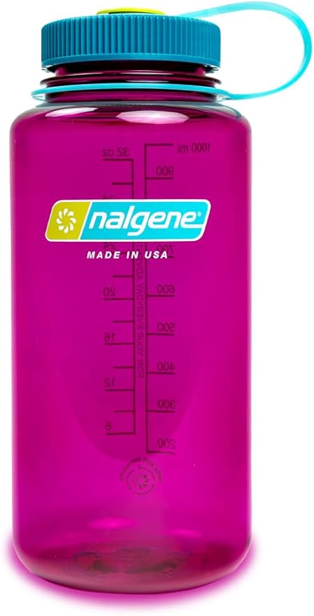 Nalgene Leak Proof Tritan BPA-Free Water Bottle - 32 oz Wide Mouth - Made in the USA for Outdoor Use & Daily Hydration (Eggplant)