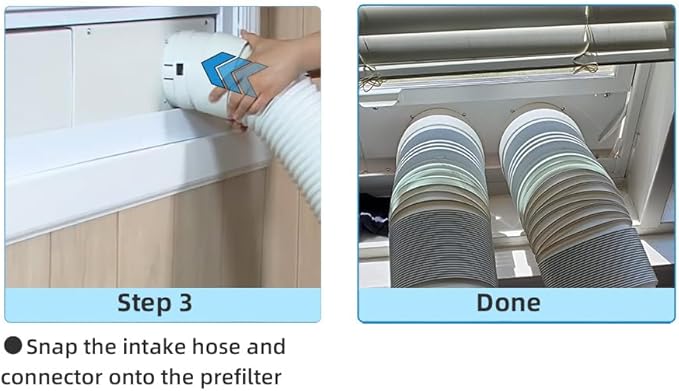 Washable Hose Pre-Filter for Portable Air Conditioner, 5’’ Diamiter 2 Pack White