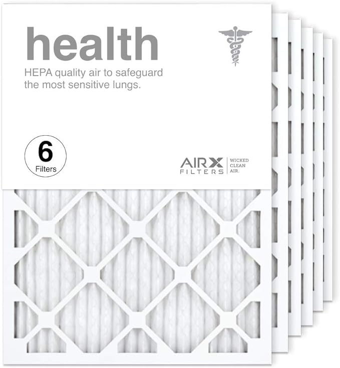 AIRX WICKED CLEAN AIR.18x24x1 Air Filter MERV 13 Pleated HVAC AC Furnace Air Filter, Health 6-Pack, Made in the USA