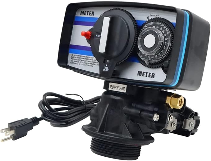 INTBUYING Flow Type Softening Water Control Valve Water Treatment System for Water Filter Softener Resin Tank 110V With Fine Thread