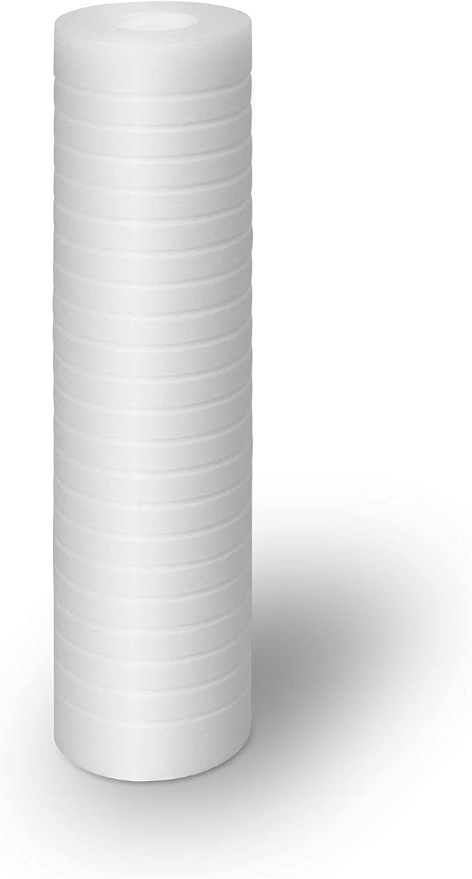 Grooved Sediment Water Filter Cartridge by Ronaqua 10"x 2.5", Four Layers of Filtration, Removes Sand, Dirt, Silt, Rust, made from Polypropylene (25 Pack, 5 Micron)