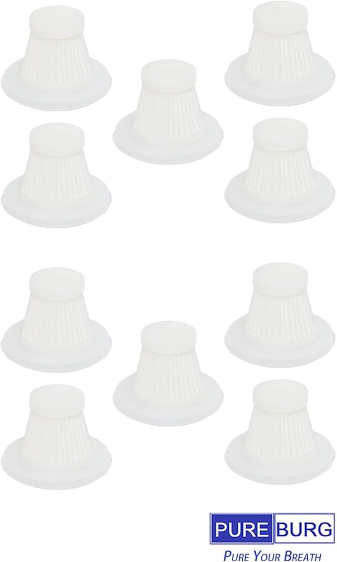 PUREBURG Replacement Filter Compatible with KMM LT-117C Handheld Car Vacuum Cleaner 9000Pa,10-Pack Washable HEPA Filter Air Clean Dust