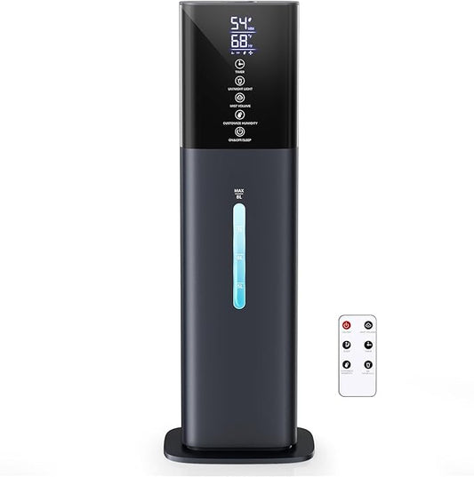 Humidifiers Large Room Bedroom with 7 Colors Light, 2.1Gal(8L) 3 Speed Quiet Ultrasonic Cool Mist Humidifier with 360° Nozzle, Humidity Setting, Timer,Aroma Box for Home Plant Baby Yoga Sleep (Blue)