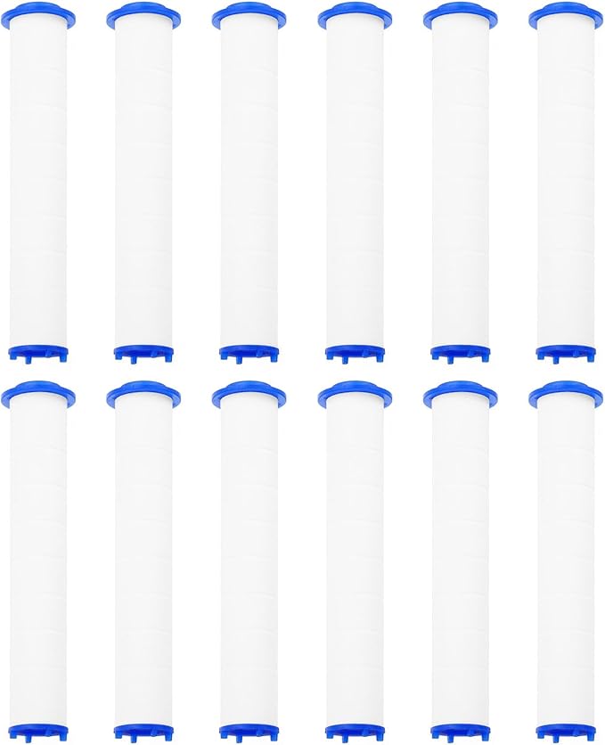 uxcell 12 Pcs Shower Head Filter 4.7 Inch PP Cotton Filter Cartridge Replacement High-Pressure Handheld Fan Shower Jet Sets