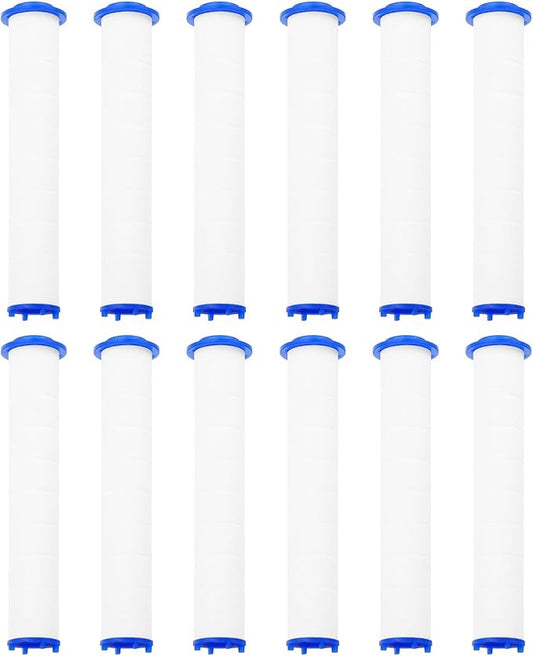uxcell 12 Pcs Shower Head Filter 4.7 Inch PP Cotton Filter Cartridge Replacement High-Pressure Handheld Fan Shower Jet Sets