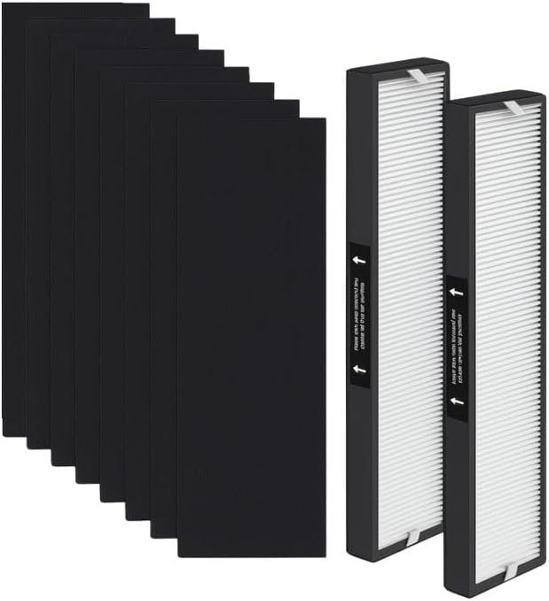 Nispira 182550 Filter Replacement Compatible with Bionaire BAP536UV-U Holmes HAP537UV / 2141139 Air Purifier (HEPA + Carbon), 2 Sets