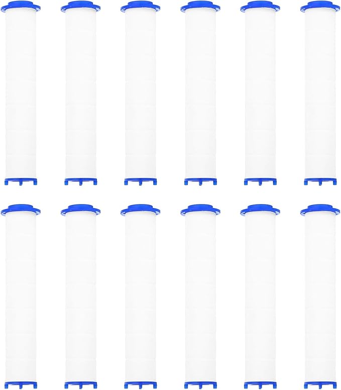 uxcell 12 Pcs Shower Head Filter 4.3 Inch PP Cotton Filter Cartridge Replacement High-Pressure Handheld Fan Shower Jet Sets