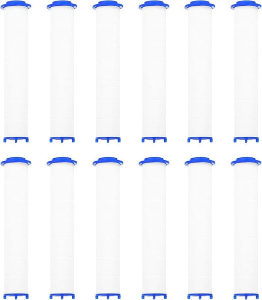 uxcell 12 Pcs Shower Head Filter 4.3 Inch PP Cotton Filter Cartridge Replacement High-Pressure Handheld Fan Shower Jet Sets