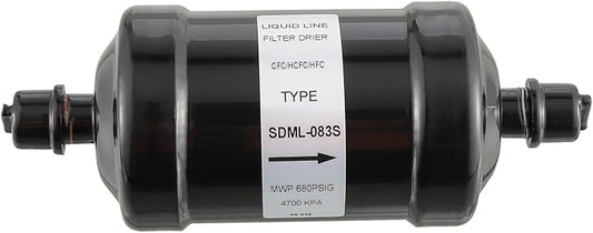 BOJACK Single Flow Refrigerant Filter Dryer Liquid Line SDML-083S 3/8" Sweat filter dryer for refrigeration for HFC CFC HCFC Straight Cool Air Conditioners from 1 to 5 Tons