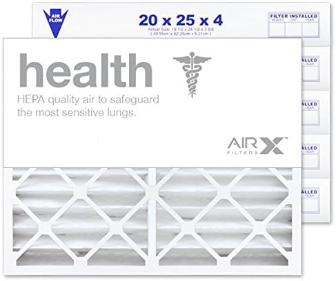 AIRX WICKED CLEAN AIR. 20x25x4 Air Filter MERV 13 Pleated HVAC AC Furnace Air Filter, Health 6-Pack, Made in the USA