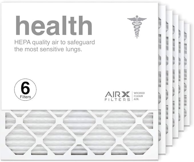 AIRX WICKED CLEAN AIR. 24x24x1 Air Filter MERV 13 Pleated HVAC AC Furnace Air Filter, Health 6-Pack, Made in the USA…