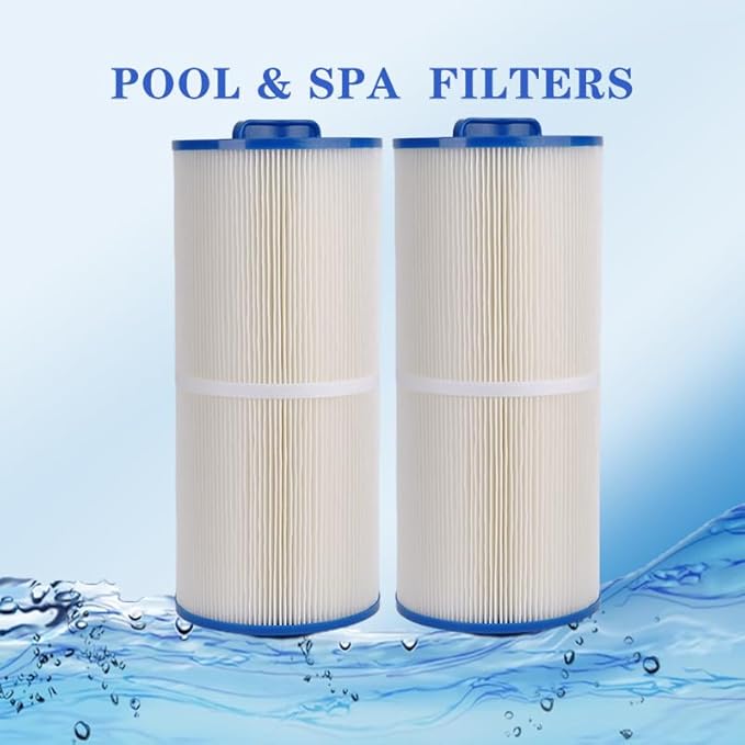 Spa Filter 6CH-960 Replaces Jacuzzi Filters J-300 J-400,Unicel 6CH-960,Pleatco PJW60TL-F2S,Filbur FC-2800,6540-476, 6540-383, Hot Tub Filter with Closed Handle 2 Pack（ Not be Removed）