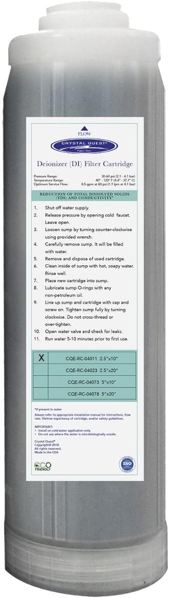 Ultra High Purity DI Resin Cartridge | 2-7/8" x 9-3/4" | Crystal Quest