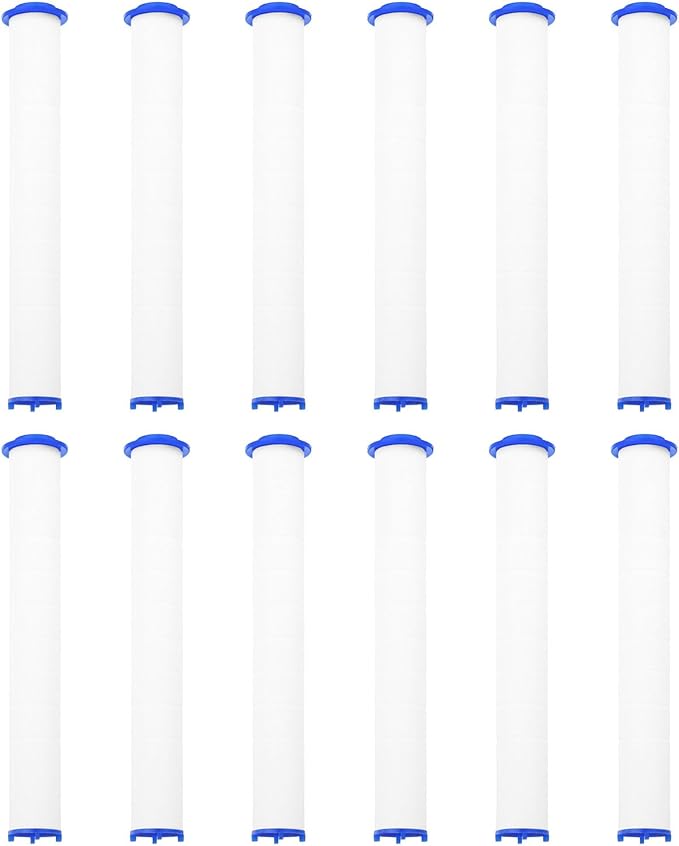 uxcell 12 Pcs Shower Head Filter 5.9 Inch PP Cotton Filter Cartridge Replacement High-Pressure Handheld Fan Shower Jet Sets