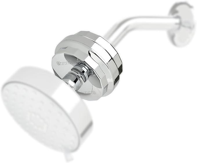 Brondell Shower Filter VivaSpring, Compact Polished Chrome – High Output, 100% High-Purity KDF Filtration, With FF-30 Filter Cartridge, Filtered Shower Water for Healthier Skin & Hair