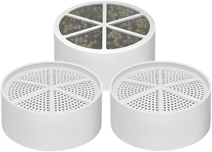 AWO 3 PACK Replacement Bathtub Water Filter Cartridge for Tub Compatible with Crystal Quest Bath Ball Cartridge,Multi Stage Filter for Softer Skin & Hair Reduces Chlorine & Harmful Substance