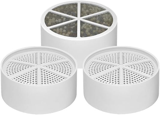 AWO 3 PACK Replacement Bathtub Water Filter Cartridge for Tub Compatible with Crystal Quest Bath Ball Cartridge,Multi Stage Filter for Softer Skin & Hair Reduces Chlorine & Harmful Substance