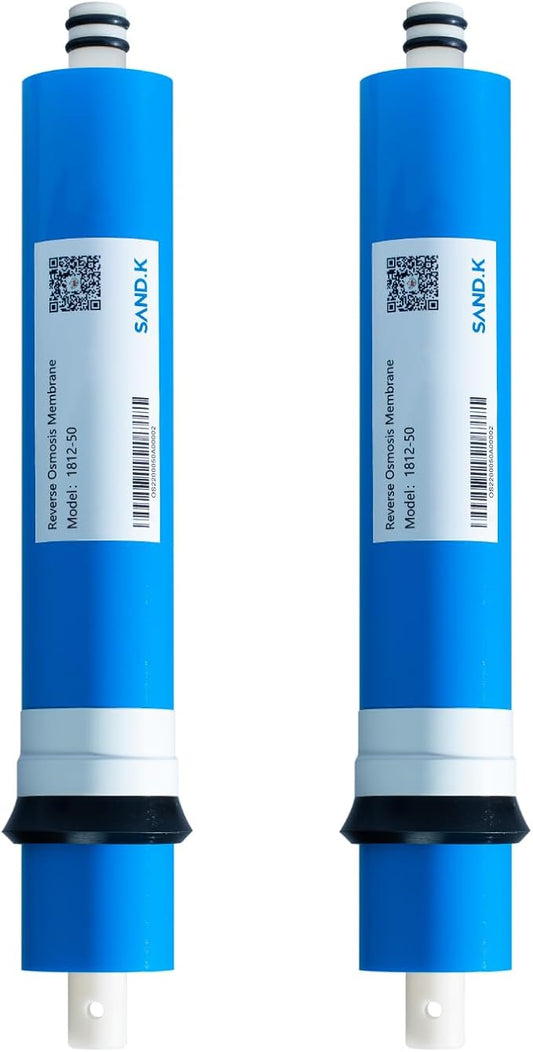 50 GPD RO Membrane Filter Replacement, 11.75" x 1.75" Reverse Osmosis Water Filter Membranes Replacement for Home Drinking Under Sink RO Water Filtration System, 2-Pack