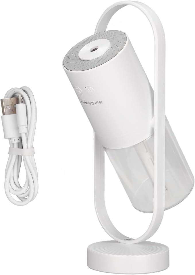 Cool Mist Humidifier, Rotation Humidifiers 40ML an Hour 200ml Portable Mini Humidifier 3.5W USB Mute Colorful LED Night Light USB Air Humidifier for Home, Office