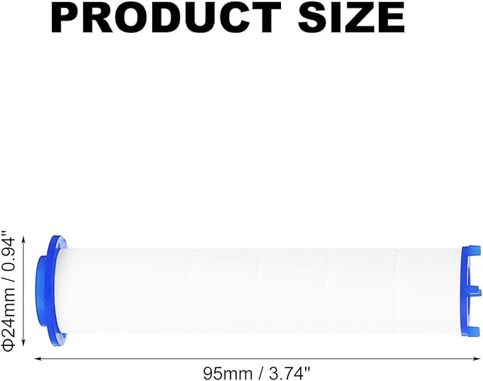 uxcell 12 Pcs Shower Head Filter 3.7 Inch PP Cotton Filter Cartridge Replacement High-Pressure Handheld Fan Shower Jet Sets