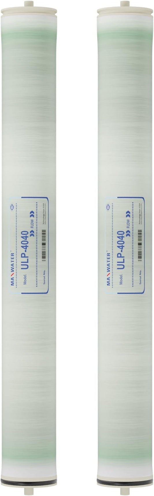 Max Water Reverse Osmosis 4040 Commercial RO Membrane (ULP-4040: 2600GPD) size 4" x 40" good for Industrial, Agricultural, Whole House & more (2)