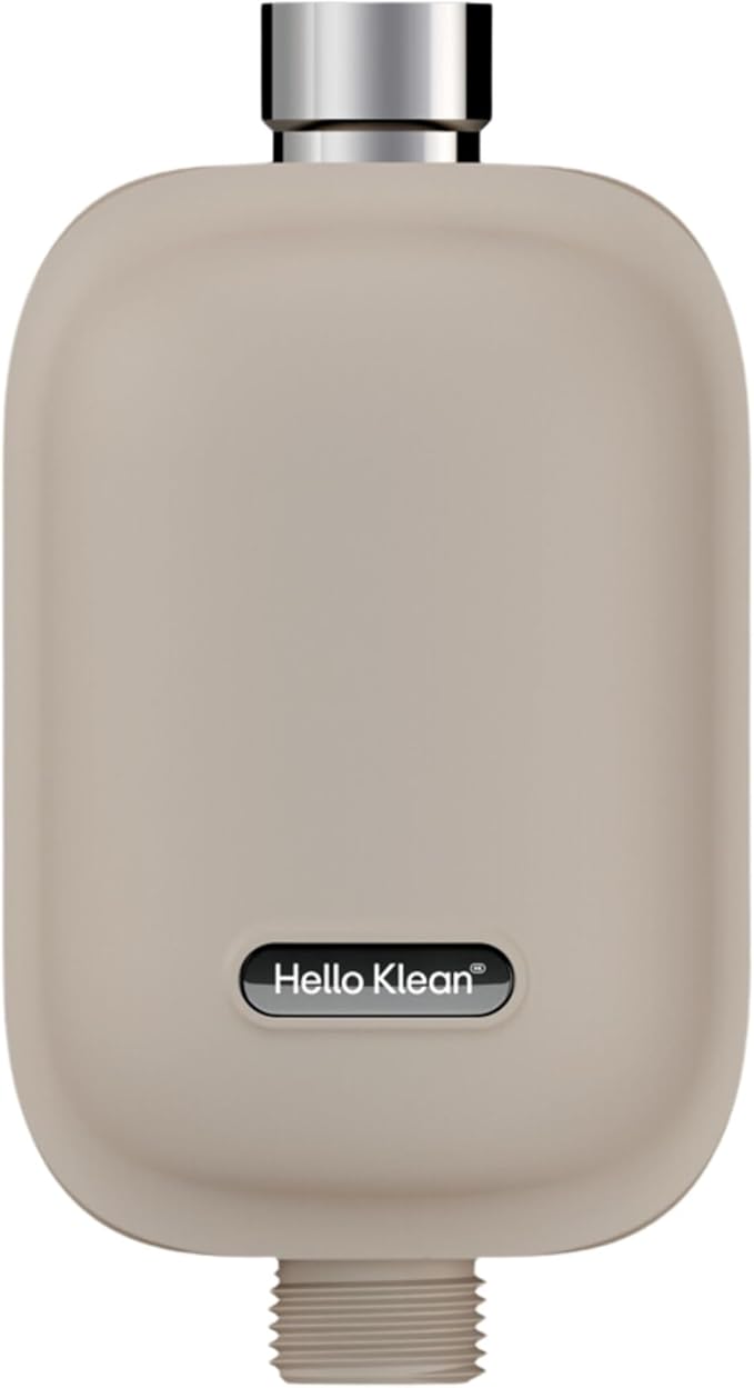 Shower Filter in Beige - Filter Unwanted Metals, Chlorine & Impurities Found in Shower Water - Improves Quality of Skin & Hair - Quick Easy Install For In-Line & Electric Shower