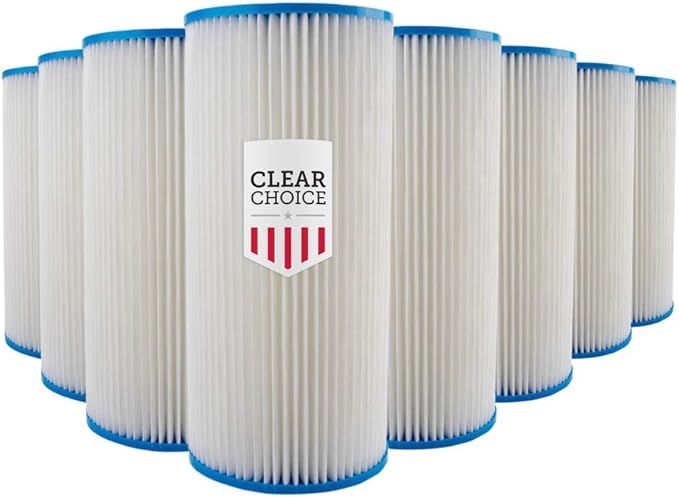 Clear Choice Compatible Sediment Water Filter 30 Micron 10 x 4.50" Water Filter Cartridge Replacement 10 inch RO System 155101-43 R30-BB, WHKF-WHPLBB, 8-Pk