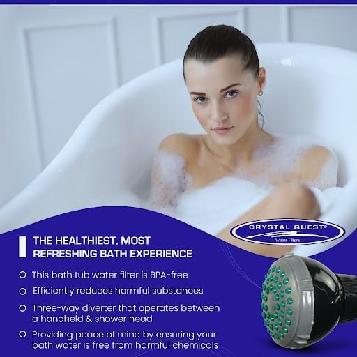 Crystal Quest Luxury 2-in-1 Handheld and Shower Head Combo Filter System - Black - BPA Free | 1.25-2.5 GPM | Reversible Cartridge | Great for Dechlorination